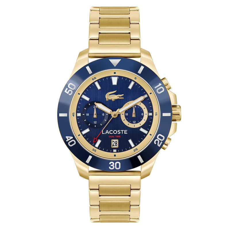 Lacoste Gold Steel Navy Dial Multi-function Men's Watch - 2011343