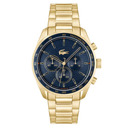 Lacoste Gold Steel Blue Dial Chronograph Men's Watch - 2011381