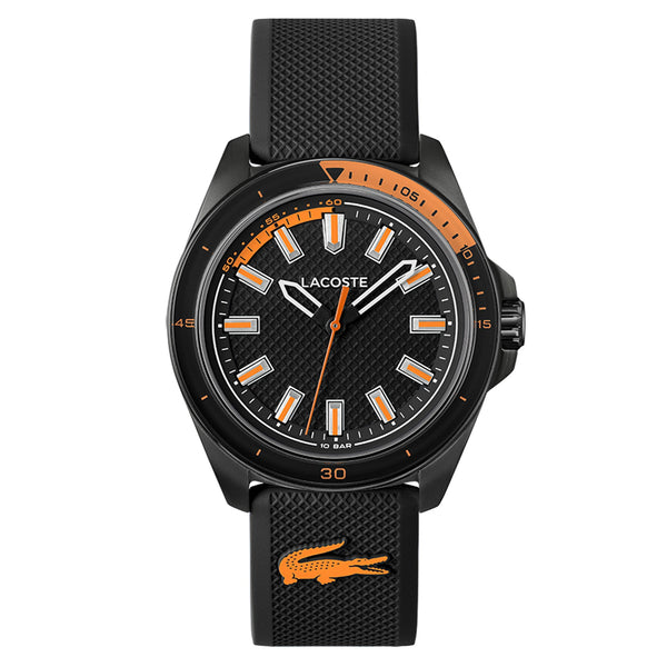 New-Lacoste 2011243 Black Dial Chronograph Black Silicone Strap Men’s Watch Amazon.com: Lacoste 12.12 Men main image 2