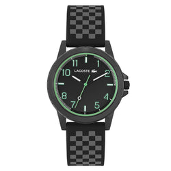 Lacoste Black & Grey Silicone Black Dial Unisex Watch - 2020149