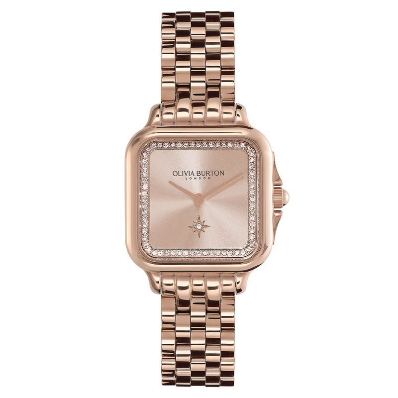 Olivia Burton Carnation Gold Steel Blush Sunray Dial Women's Watch - 24000085