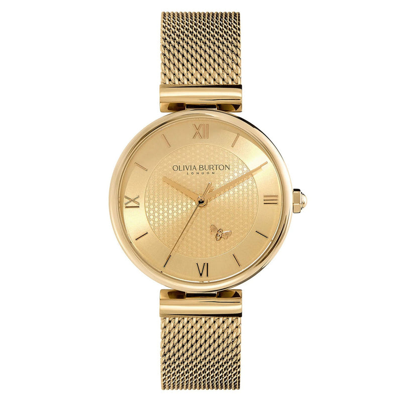 Olivia Burton Gold Steel Mesh Women's Watch - 24000096