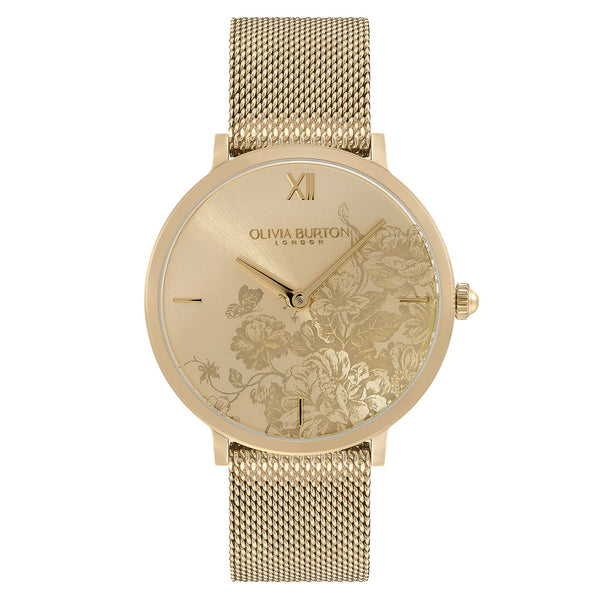 Olivia Burton Gold Steel Mesh Women's Watch - 24000114