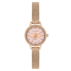 Olivia Burton Rose Gold Steel Mesh Light Blush Dial Women's Watch - 24000229