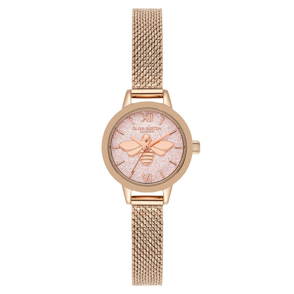 Olivia Burton Rose Gold Steel Mesh Light Blush Dial Women's Watch - 24000229