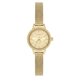 Olivia Burton Gold Steel Mesh Light Champagne Dial Women's Watch - 24000230