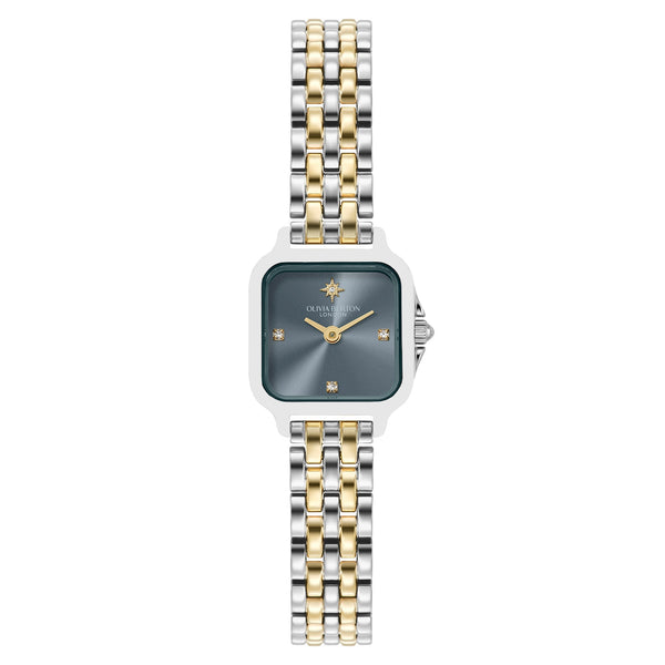 Olivia Burton Two-Tone Steel Chalk Blue Dial Women's Watch - 24000258
