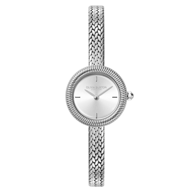 Olivia Burton Stainless Steel Silver White Dial Women's Watch - 24000278