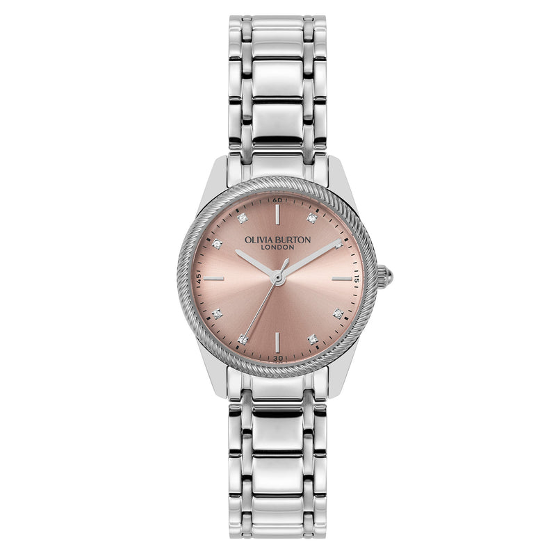Olivia Burton Stainless Steel Blush Dial Women's Watch - 24000289