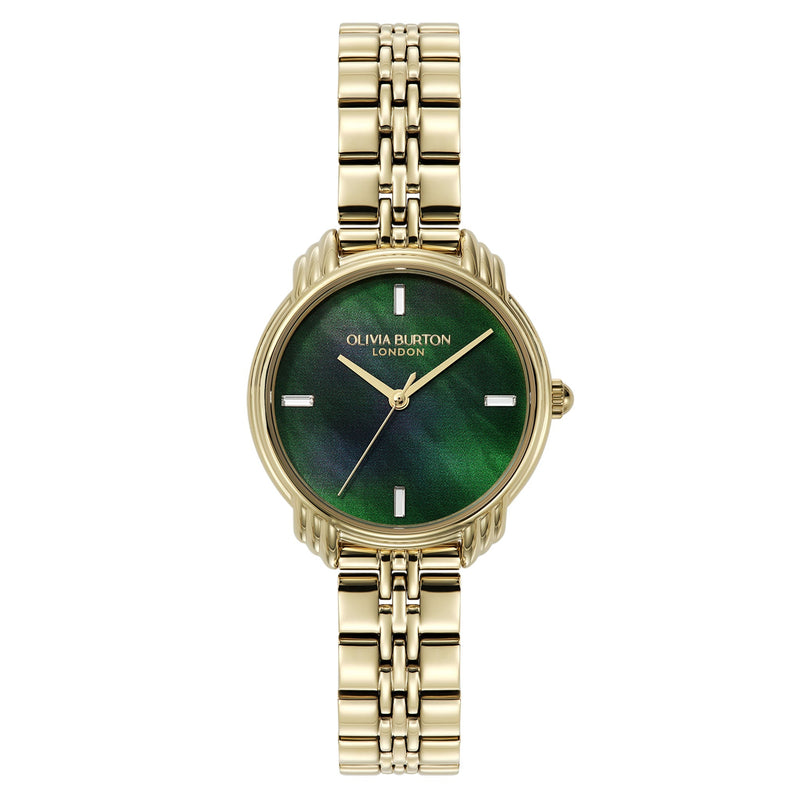 Olivia Burton Gold Steel Forest Green Dial Women's Watch - 24000294