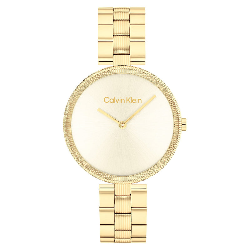 Calvin Klein Gold Steel Light Champagne Dial  Women's Watch - 25100014