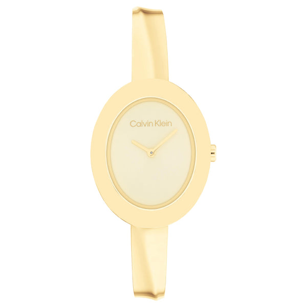 Calvin Klein Gold Steel Light Champagne Dial Women's Watch - 25100056