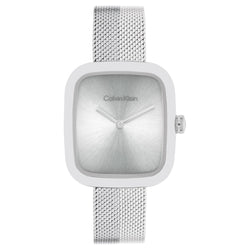 Calvin Klein Stainless Steel Silver White Dial Women's Watch - 25100098