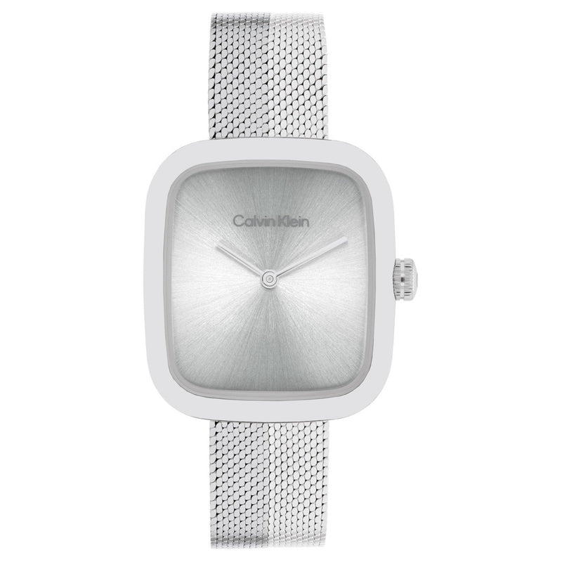 Calvin Klein Stainless Steel Silver White Dial Women's Watch - 25100098