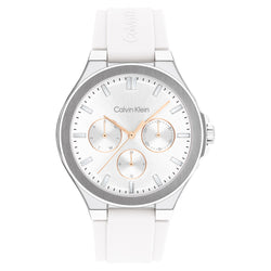 Calvin Klein Silicone White Dial Multi-function Women's Watch - 25100106