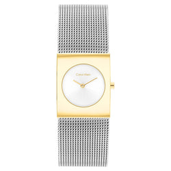 Calvin Klein Stainless Steel Mesh Silver White Dial Women's Watch - 25100139