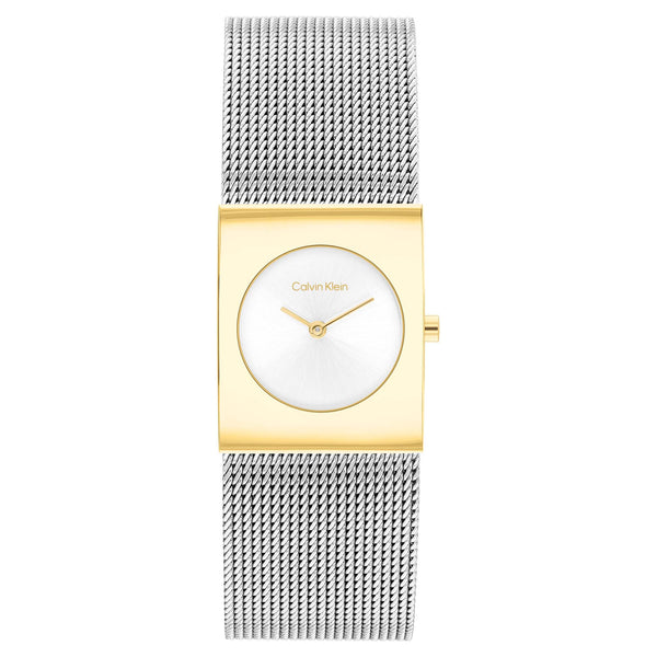 Calvin Klein Stainless Steel Mesh Silver White Dial Women's Watch - 25100139