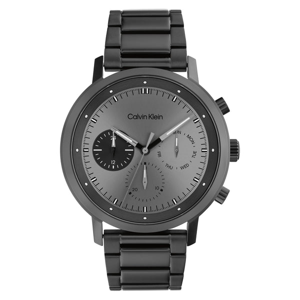 Calvin Klein Black Steel Grey Dial Men's Multi-function Watch - 25200062