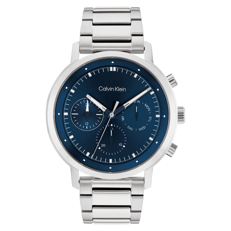 Calvin Klein Stainless Steel Blue Dial Men's Multi-function Watch - 25200063