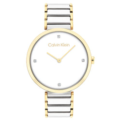 Calvin Klein Two-Tone Stainless Steel White Dial Women's Watch - 25200134