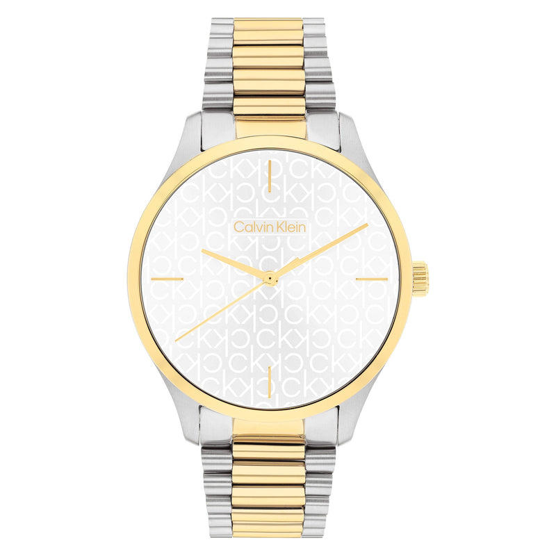 Calvin Klein Two-Tone Steel Silver White Dial Unisex Watch - 25200167