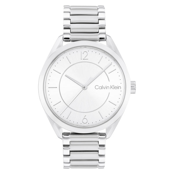 Calvin Klein Stainless Steel Silver White Dial Women's Watch - 25200190