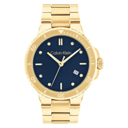 Calvin Klein Gold Steel Blue Dial Men's Watch - 25200204