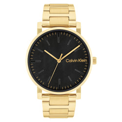 Calvin Klein Gold Steel Black Dial Men's Watch - 25200257