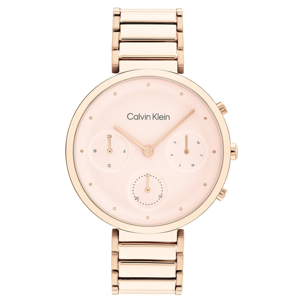 Calvin Klein Carnation Gold Steel Blush Dial Multi-function Women's Watch - 25200283