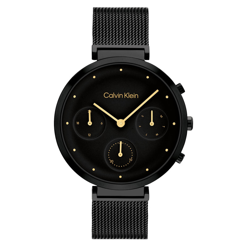 Calvin Klein Black Steel Mesh Multi-function Women's Watch - 25200288