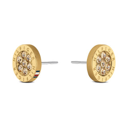 Tommy Hilfiger Jewellery Gold Steel & Crystals Women's Stud Earrings - 2780566