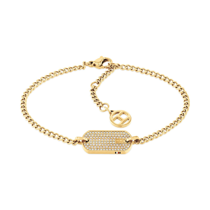 Tommy Hilfiger Jewellery Gold Steel & Crystals Women's Chain Bracelet - 2780864