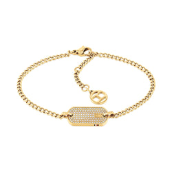 Tommy Hilfiger Jewellery Gold Steel & Crystals Women's Chain Bracelet - 2780864