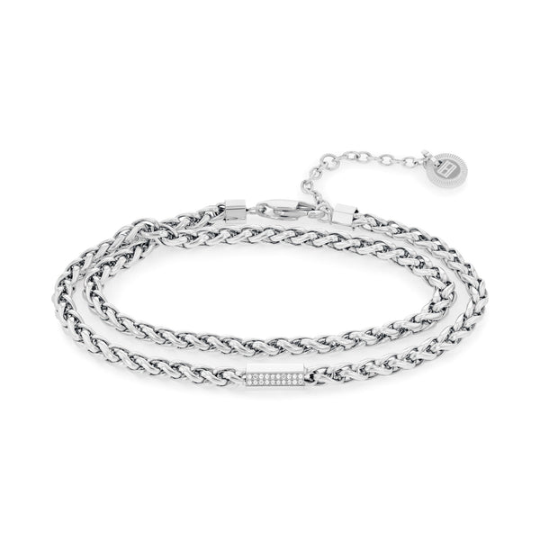 Tommy Hilfiger Jewellery Stainless Steel & White Preciosa Women's Chain Bracelet - 2780875