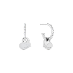 Tommy Hilfiger Jewellery Stainless Steel & White Preciosa Women's Hoop Earrings - 2780882