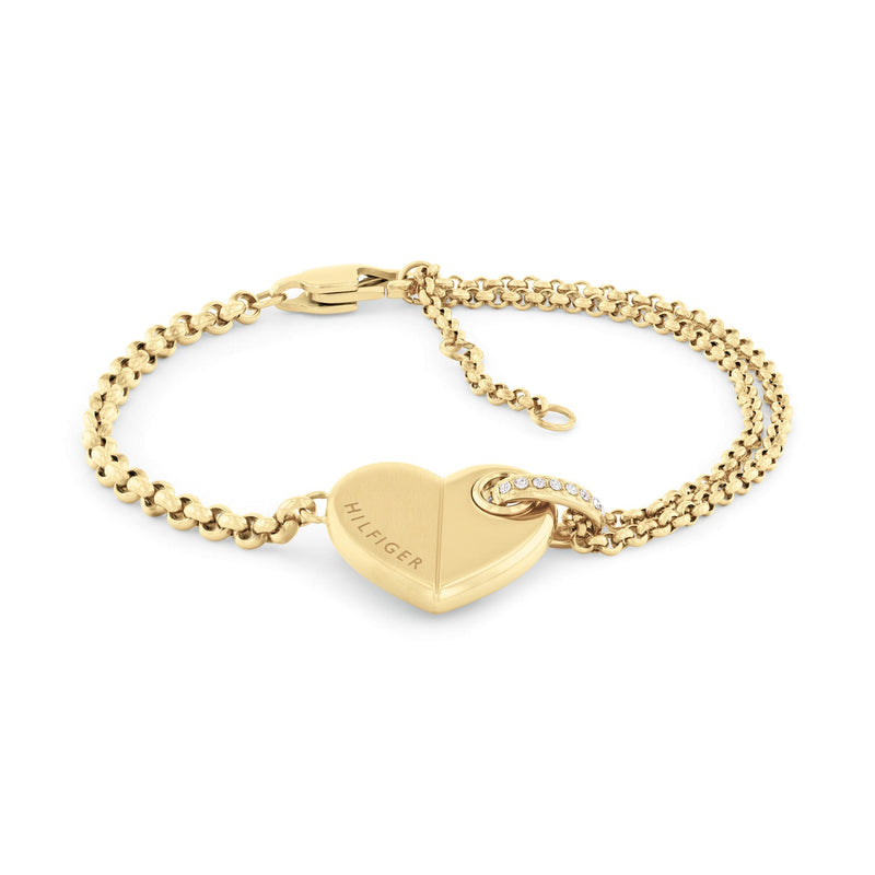 Tommy Hilfiger Jewellery Gold Steel & Crystals Women's Pendant Bracelet - 2780929