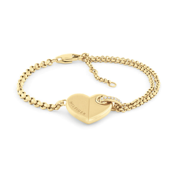 Tommy Hilfiger Jewellery Gold Steel & Crystals Women's Pendant Bracelet - 2780929