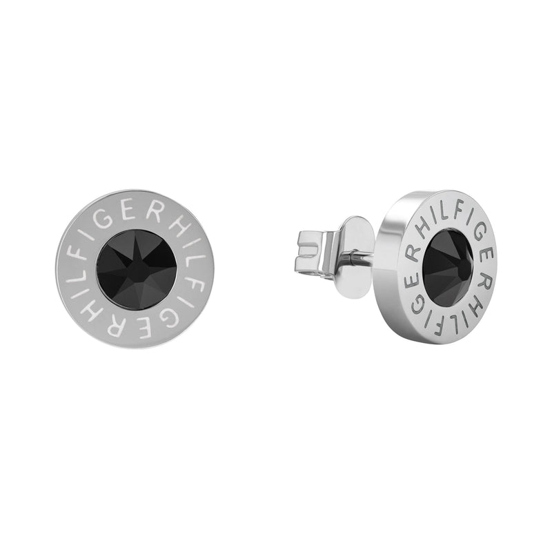 Tommy Hilfiger Jewellery Stainless Steel with Black Stone Men's Stud Earrings - 2790379