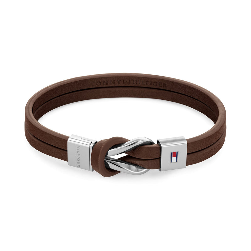 Tommy Hilfiger Jewellery Stainless Steel & Brown Leather Men's Bracelet - 2790441