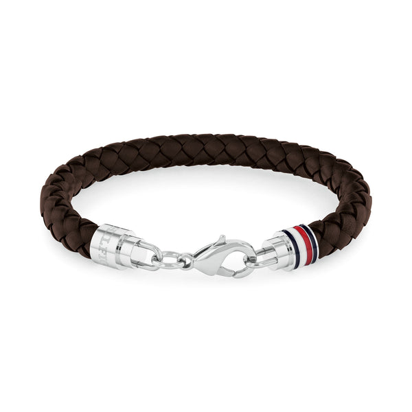 Tommy Hilfiger Jewellery Stainless Steel & Brown Leather Men's Bracelet - 2790546