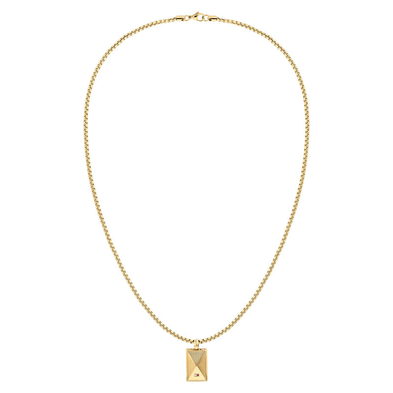 Tommy Hilfiger Jewellery Gold Steel Men's Pendant With Chain - 2790565