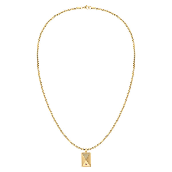 Tommy Hilfiger Jewellery Gold Steel Men's Pendant With Chain - 2790565