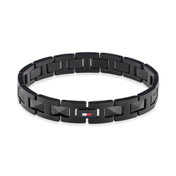 Tommy Hilfiger Jewellery Black Steel Men's Link Bracelet - 2790568