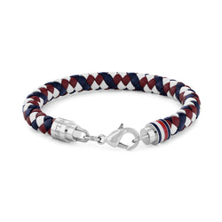Tommy Hilfiger Jewellery Stainless Steel & Multi-Coloured Leather Men's Bracelet - 2790633