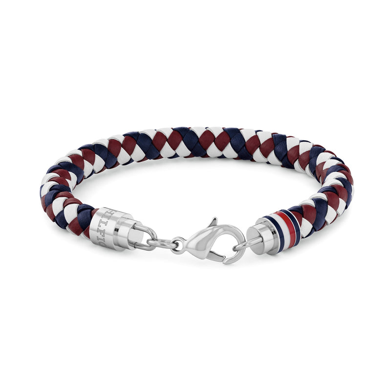 Tommy Hilfiger Jewellery Stainless Steel & Multi-Coloured Leather Men's Bracelet - 2790633