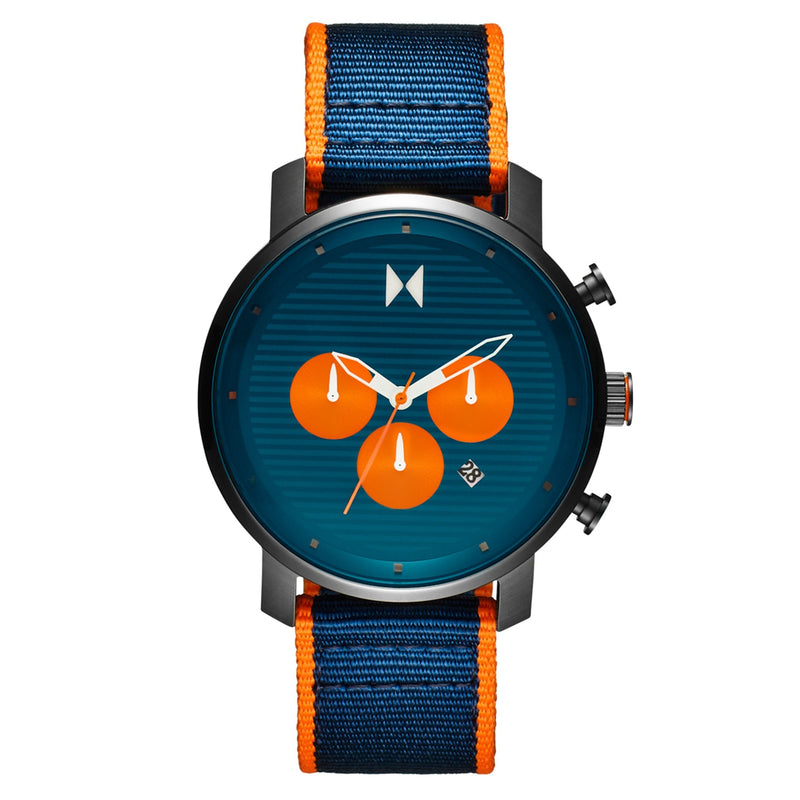 MVMT Blue & Orange Nylon Chronograph Men's Watch - 28000369D