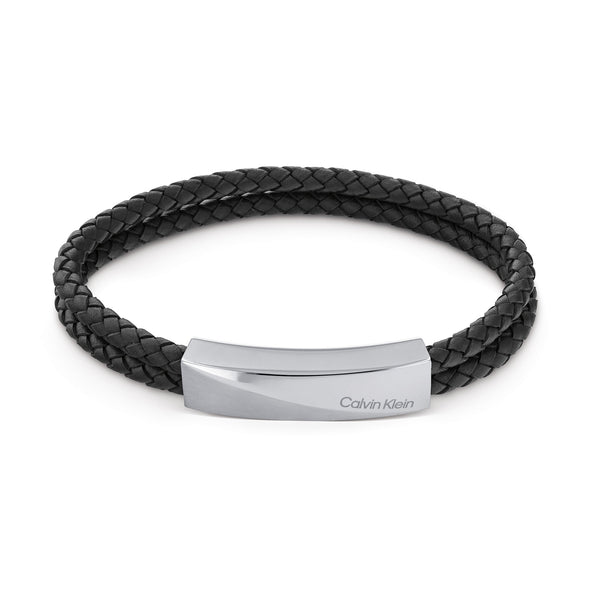 Calvin Klein Jewellery Black Leather Men's Bracelet - 35000097