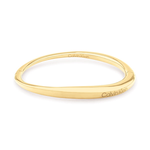 Calvin Klein Jewellery Gold Steel Women's Hinge Bangle - 35000350