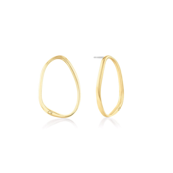 Calvin Klein Jewellery Gold Steel Women's Hoop Earrings - 35000451