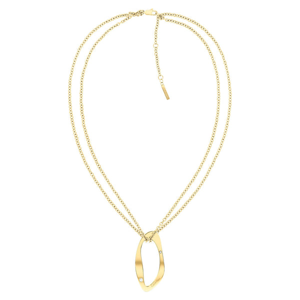 Calvin Klein Jewellery Gold Steel & Crystals Women's Pendant Necklace - 35000684